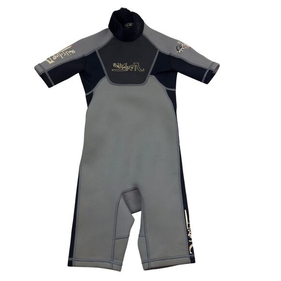 Quicksilver Short Sleeve Shorts Neoprene One Piece Wetsuit Kids Size 10